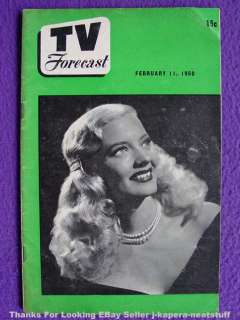 1950 Scarce TV Forecast MARY HARTLINE, Nancy Franklin,  