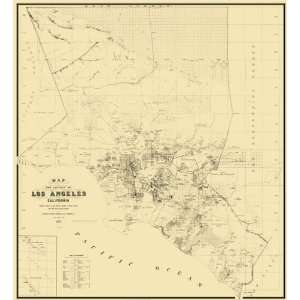 LOS ANGELES COUNTY CALIFORNIA (CA) LANDOWNER MAP 1877:  