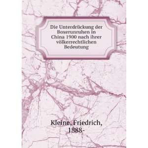   ihrer vÃ¶lkerrechtlichen Bedeutung Friedrich, 1888  Kleine Books