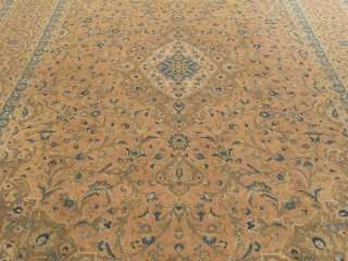  Muted Colors Antique Carpet Signed Persian Kashan Wool Rug 2193  