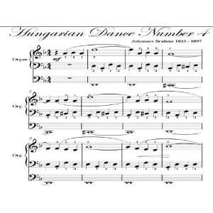   Dance No 4 Brahms Big Note Organ Sheet Music Johannes Brahms Books