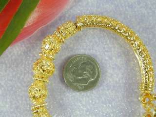   EAST INDIA PLAIN BEADS 23K 24K Gold GP Thai Bracelet 6.25  