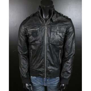 Mens Affliction Leather Jacket EQUILIBRIUM Embroidered Patches  