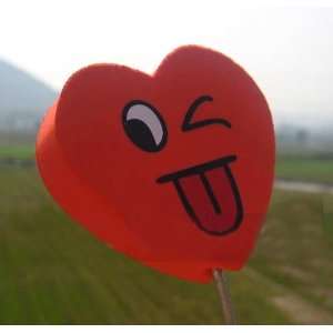 Love Red Heart Winky Face Sticking Tongue Out Car Truck SUV Antenna 