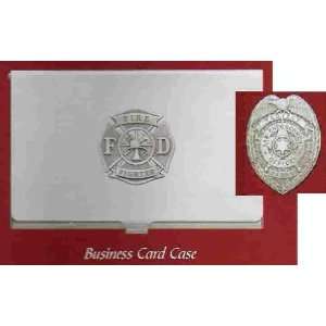  Law Enforcement Pewter Emblem Business Card Case: Office 