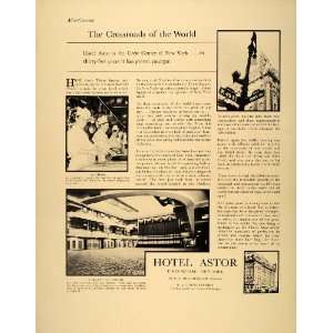 1939 Ad Hotel Astor New York City Ballroom Chefs NYC   Original Print 