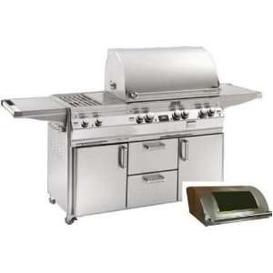   Grill With Double Side Burner & Magic View Window On Cabinet Cart