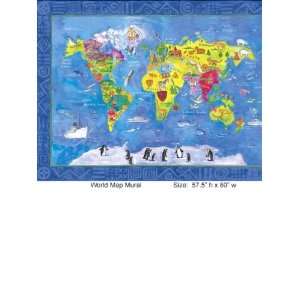   4Walls Who Let the Kids Out World Map Mural WK9571M