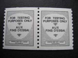 CANADA 3 MNH test coil pairs regular imperf and misperf  