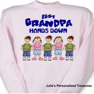 Personalized Best Grandma Hands Down Sweatshirt Sm 4X  