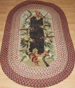 NEW Traditions ROOSTER 3x5 Braided Rug $180 Chicken Kitchen  