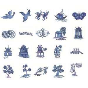    OESD Embroidery Machine Designs CD BLUE WILLOW: Kitchen & Dining