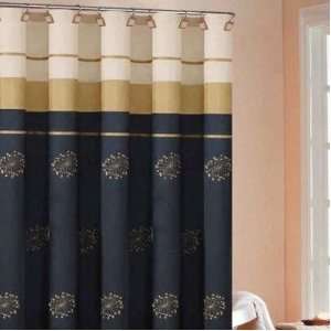  Maggie Embroidered Shower Curtain in Navy: Home & Kitchen