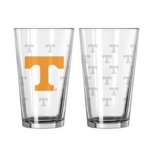  Tennessee Volunteers Satin Etch Pint Glass Set: Sports 