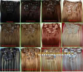15 22 7pcs Clip In On Remy Human Hair Extensions HOT  
