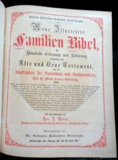 1881 antique GERMAN HOLY FAMILY BIBLE fw wiegmann★  