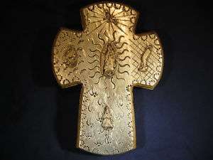 Handmade Wood Cross w/ Milagros from Jalisco, Mexico  