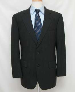 895 Mint Brooks Brothers 40R 40 Wool Suit Charcoal Black Stripes No 