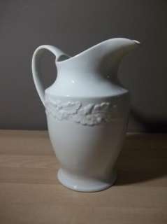 MARTHA STEWART ACORN PATTERN MSE WHITE PITCHER  