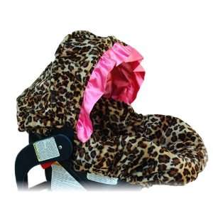   Lollipop Leopard/Pink with Ruffle Canopy INFANT CAR SEAT COVER: Baby