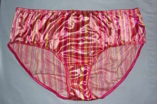 pr Delicates Satin HI CUT Briefs Stripes sz 1X sz 9  