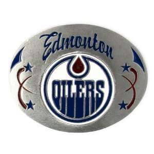  Pewter Belt Buckle   Edmonton Oilers: Sports & Outdoors