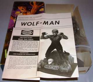 HORROR  WOLF MAN 1962 AURORA MODEL KIT (DJ)  
