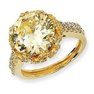  Fancy Canary White CZ Ring in Sterling Silver Jewelry