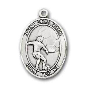  Sterling Silver St. Sebastian Soccer Medal: Jewelry