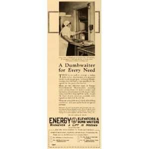 1929 Ad Energy Elevators Dumbwaiter Schiller Cafe Chef Philadelphia 