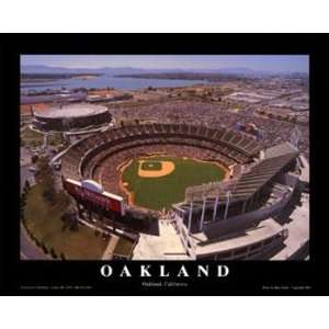  Coliseum Oakland Athletics Large Aerial Print: Sports & Outdoors