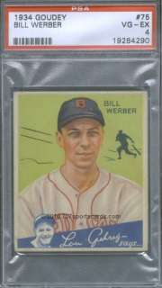 1934 Goudey 75 Bill Werber PSA 4 (4290)  