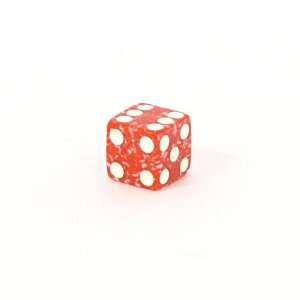  Speckled 12mm 6 sided Square Edge Dice, Red with White 