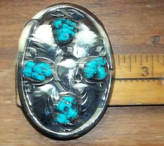 WOMENS 43g 720 AZTEC SILVER WITH TURQUOISE BELT BUCKLE VGC!  