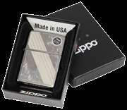Zippo Windproof Lighter Venetian Stripe   Black Ice #24038