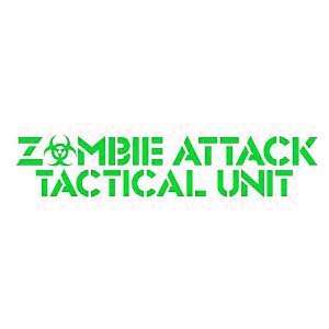 ZOMBIE ATTACK TACTICAL UNIT   8 LIME GREEN   Vinyl Decal Window 