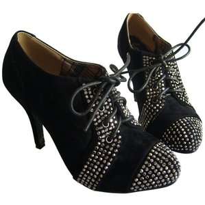 Faux Suede Women High Spike Heels Pumps Classic Studded Point Toe Punk 