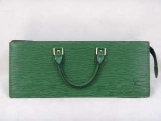 Vintage LOUIS VUITTON Sac Triangle Tricot M52094 Epi Green Handbag 