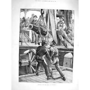  1878 Scene Shipping Guns India Woolwich Navy Sailors