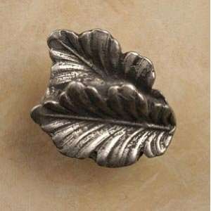   : Fancy Double Oak Leaves Pewter Cabinet Knob/Pull: Home Improvement
