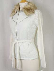 Aqua Bloomingdales Sweater Jacket In Tennis White   L  