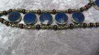 Afghan lapis lazuli jewelry necklace X ROUND DANGLES MELEK  