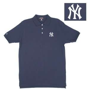 New York Yankees MLB Classic Pique Polo Shirt by Antigua (Navy 