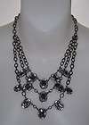 NWT Chicos ROBYN Copper Smoke Crystal Multi Strand Chain Necklace NEW 