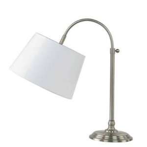  Adjustable Table Lamp in Brushed Nickel with Hardback 