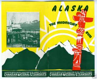 1940s Booklet Canadian National Steamship Co to Alaska  
