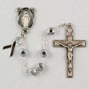  Silver Awareness Rosary, Boxed The color silver is most 