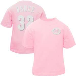   Toddler Girls Name & Number Player T Shirt   Pink