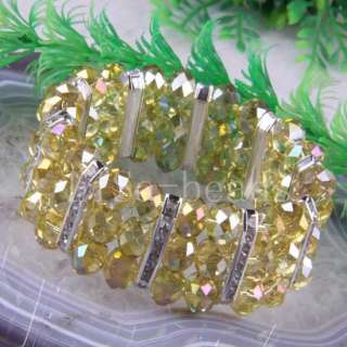 Swarovski Crystal Faceted Beads Bracelet Bangle LH613  