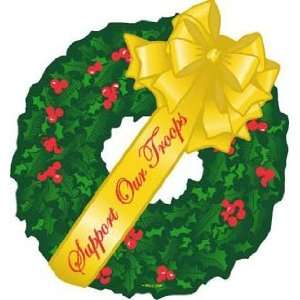  Support Our Troops Yellow Wreath Magnet Automotive